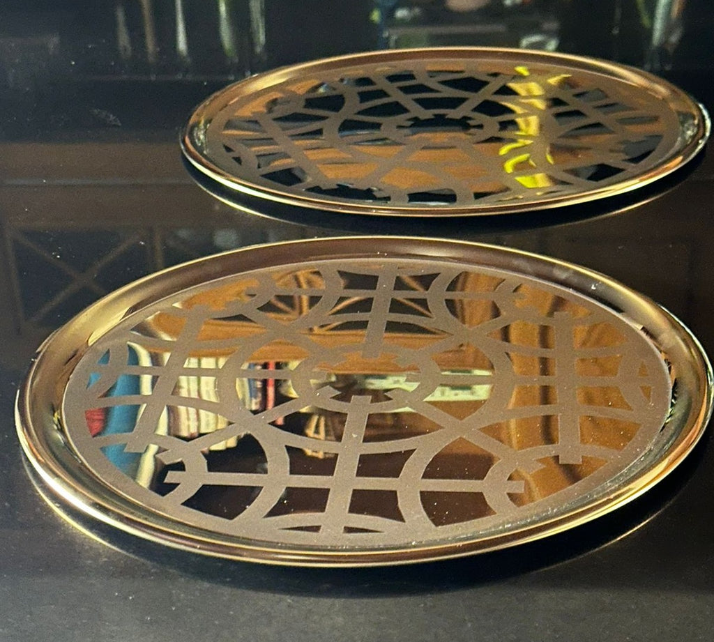 Złota Taca BioGeometry – Zestaw 2 Sztuk