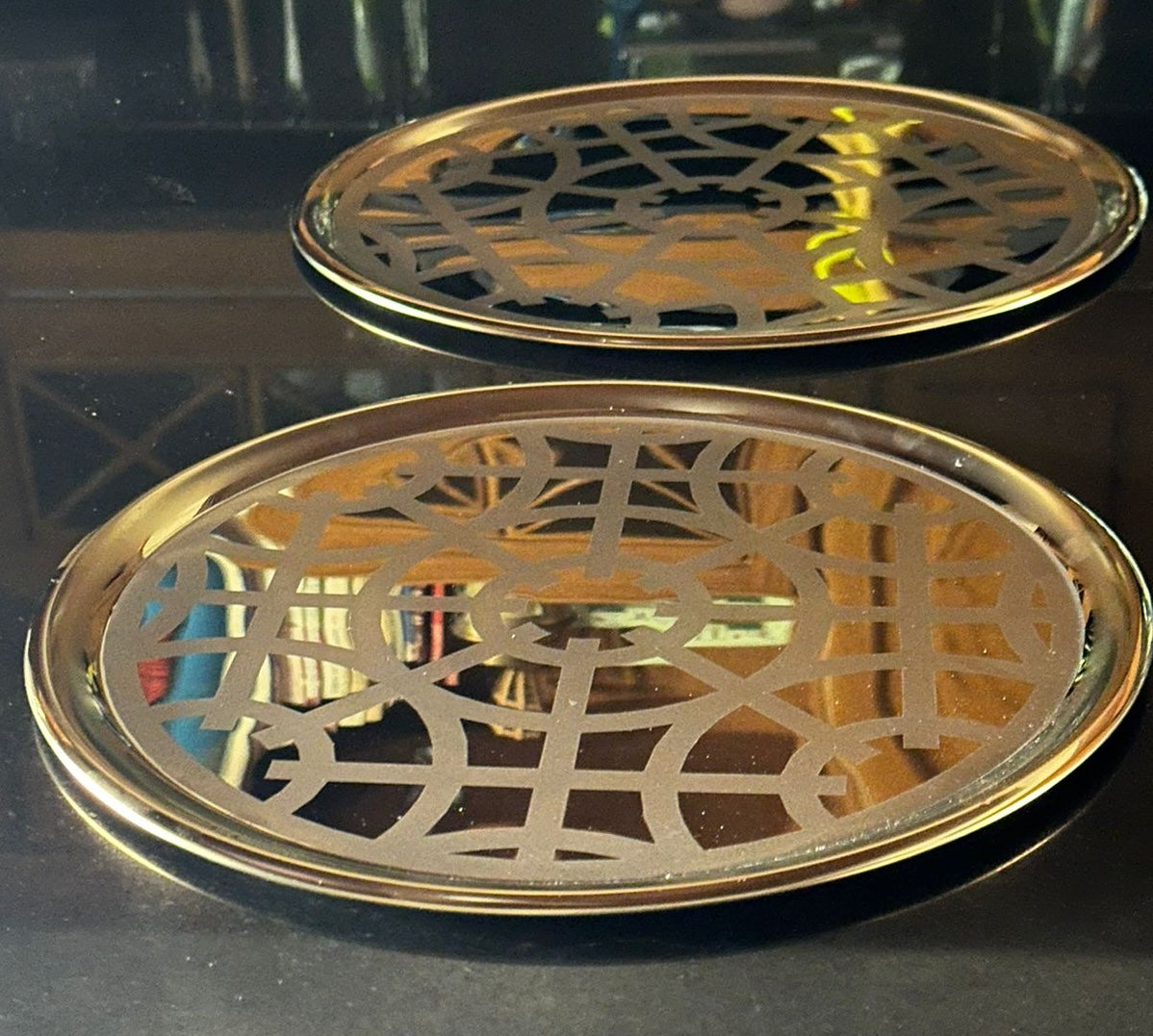 Złota Taca BioGeometry – Zestaw 2 Sztuk