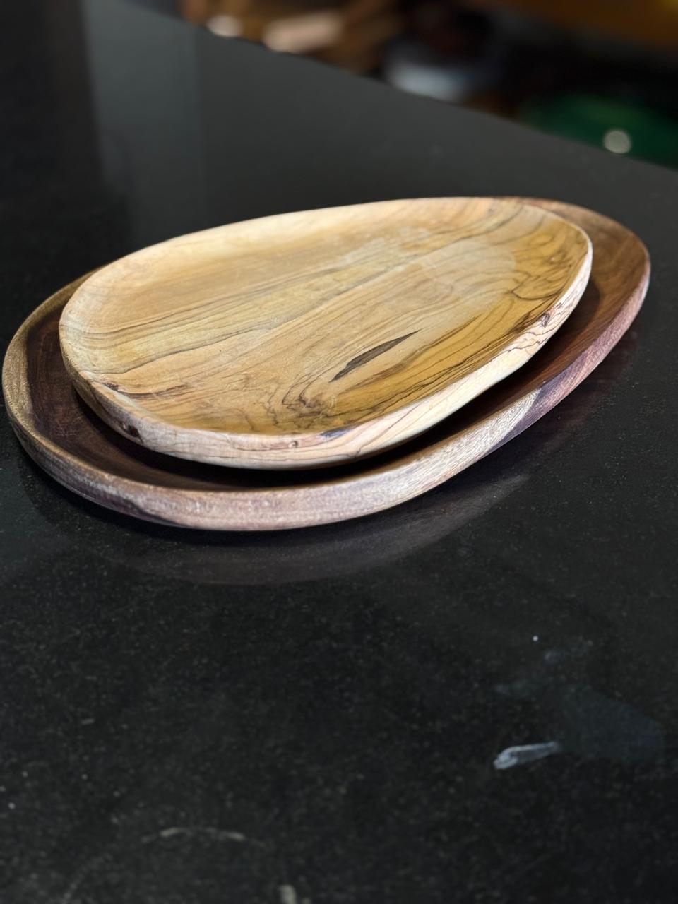 Drewniane Talerze – Zestaw 2 Sztuk